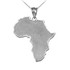 White Gold Africa Map Pendant Necklace