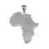 White Gold Africa Map Pendant Necklace