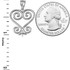 White Gold African Adinkra Sankofa Heart Pendant Necklace