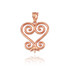 Rose Gold African Adinkra Sankofa Heart Pendant Necklace