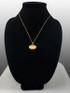 Satin DC Yellow Gold Football Pendant Necklace