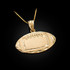 Satin DC Yellow Gold Football Pendant Necklace