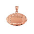 Satin DC Rose Gold Football Pendant Necklace