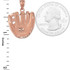 Satin DC Rose Gold Baseball Glove Pendant Necklace