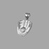 White Gold Satin DC Baseball Glove Pendant Necklace