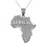 Africa Map White Gold Pendant Necklace