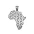 White Gold Africa Map Flower of Life Pendant Necklace