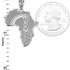 White Gold Africa Map Adinkra Sankofa Pendant Necklace