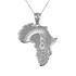 White Gold Africa Map Adinkra Sankofa Pendant Necklace