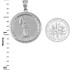 White Gold Santa Muerte Medallion Pendant Necklace