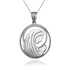 White Gold Virgin Mary Silhouette Pendant Necklace