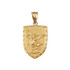Yellow Gold St. Michael Shield Pendant Necklace