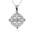 White Gold Jerusalem Cross Diamond Pendant Necklace