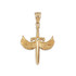 Yellow Gold Hot Wings Diamond Sword Pendant Necklace