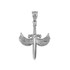 White Gold Hot Wings Diamond Sword Pendant Necklace