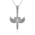 White Gold Hot Wings Diamond Sword Pendant Necklace