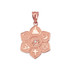 Rose Gold Lotus of Peace Diamond Pendant Necklace