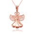 Rose Gold Filigree Love Angel Pendant Necklace