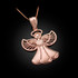 Rose Gold Filigree Love Angel Pendant Necklace
