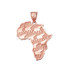 Rose gold Africa pendant