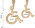 Yellow Gold Handicap Sign Wheelchair Emoji DC Pendant (Small / Large)