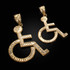 Yellow Gold Handicap Sign Wheelchair Emoji DC Pendant (Small / Large)