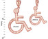 Rose Gold Handicap Sign Wheelchair Emoji DC Pendant (Small / Large)