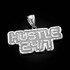 White Gold HUSTLE 24/7 Hip-Hop DC Pendant