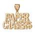 Yellow Gold PAPER CHASER$ Hip-Hop DC Pendant