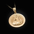 Yellow Gold Hindu Goddess Lakshmi (Luxmi) Coin Pendant Necklace
