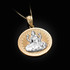 Two-Tone Yellow Gold Hindu Goddess Lakshmi (Luxmi) Coin Pendant Necklace