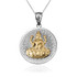 Two-Tone White Gold Hindu Goddess Lakshmi (Luxmi) Coin Pendant Necklace