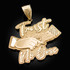 Yellow Gold TRUST NO ONE Hip-Hop Pendant
