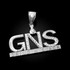 White Gold GNS Grind-N-Stack Hip-Hop DC Pendant