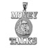 White Gold MONEY TALKS Benjamin Franklin Hip-Hop Pendant