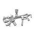 White Gold Dollar Plug Gun Hip Hop Pendant Necklace
