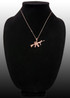 Rose Gold Assault Rifle Gun Pendant Necklace