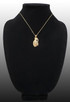 Yellow Gold Grenade Satin DC Pendant Necklace
