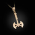 Yellow Gold Viking Tomahawk Axe Pendant Necklace
