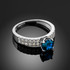 Blue Topaz Gemstone White Gold Diamond Pave Engagement Ring