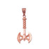 Rose Gold Viking Tomahawk Axe Pendant Necklace