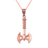 Rose Gold Viking Tomahawk Axe Pendant Necklace