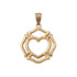 Yellow Gold Firefighter Heart Pendant Necklace