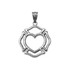 White Gold Firefighter Heart Pendant Necklace