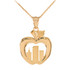 Yellow Gold New York City (NYC) Big Apple Pendant Necklace