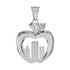 White Gold New York City (NYC) Big Apple Pendant Necklace