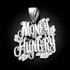 White Gold MONEY HUNGRY Hip-Hop Pendant