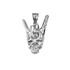 Rock On White Gold Skull Pendant Necklace