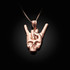Rose Gold Rock On Skull Pendant Necklace