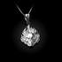 Flaming Skull White Gold Pendant Necklace